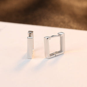 925 Sterling Silver Simple Fashion Geometric Square Earrings