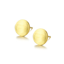Load image into Gallery viewer, 925 Sterling Silver Plated Gold Simple Fashion Geometric Round Stud Earrings