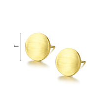 Load image into Gallery viewer, 925 Sterling Silver Plated Gold Simple Fashion Geometric Round Stud Earrings