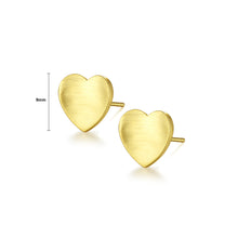 Load image into Gallery viewer, 925 Sterling Silver Plated Gold Simple Romantic Heart-shaped Stud Earrings
