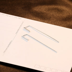 925 Sterling Silver Simple and Fashion Geometric Strip Earrings