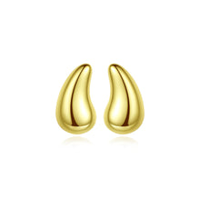 Load image into Gallery viewer, 925 Sterling Silver Plated Gold Simple Fashion Water Drop Stud Earrings