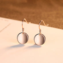 Load image into Gallery viewer, 925 Sterling Silver Plated Rose Gold Fashion Simple Geometric Round Earring