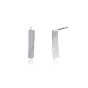 925 Sterling Silver Simple Fashion Geometric Strip Stud Earrings