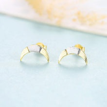 Load image into Gallery viewer, 925 Sterling Silver Simple and Fashion Two-color Moon Stud Earrings