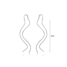 Load image into Gallery viewer, 925 Sterling Silver Simple Temperament Geometric Curve Tassel Earrings
