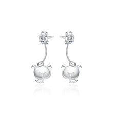 Load image into Gallery viewer, 925 Sterling Silver Simple and Cute Puppy Earrings with Cubic Zirconia