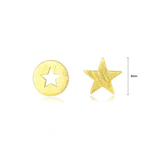 Load image into Gallery viewer, 925 Sterling Silver Plated Gold Simple Fashion Stars Geometric Round Stud Earrings