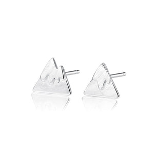925 Sterling Silver Simple Creative Mountain Stud Earrings