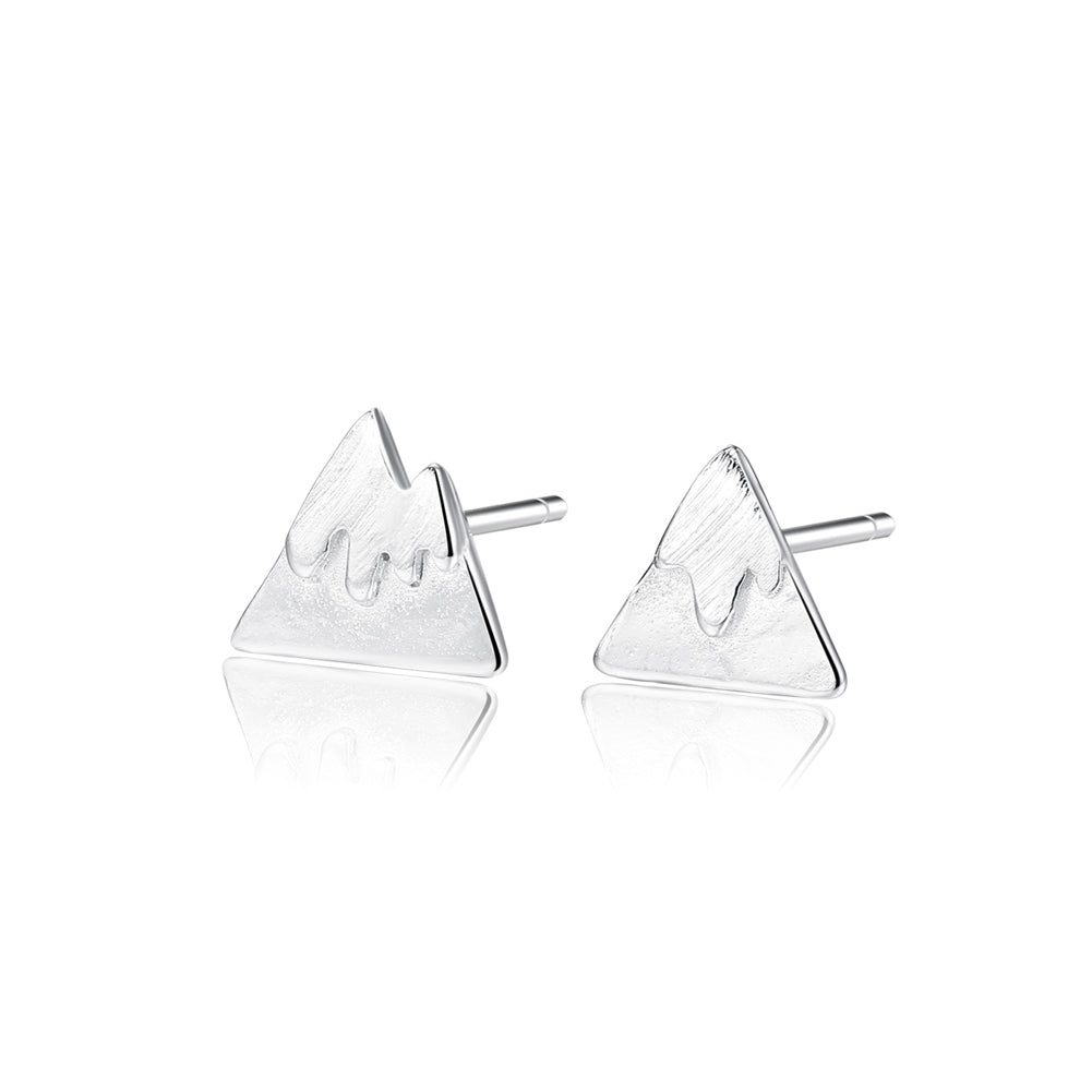 925 Sterling Silver Simple Creative Mountain Stud Earrings