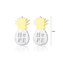 Load image into Gallery viewer, 925 Sterling Silver Simple Personality Double Color Pineapple Stud Earrings