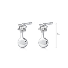 Load image into Gallery viewer, 925 Sterling Silver Simple Fashion Geometric Round Cubic Zirconia Stud Earrings