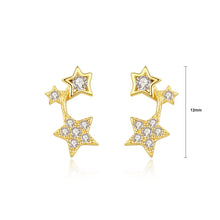 Load image into Gallery viewer, 925 Sterling Silver Plated Gold Simple Fashion Star Cubic Zirconia Stud Earrings