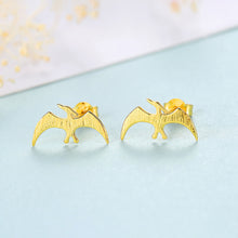 Load image into Gallery viewer, 925 Sterling Silver Plated Gold Simple Fashion Archaeopteryx Stud Earrings