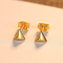 Load image into Gallery viewer, 925 Sterling Silver Plated Gold Simple Fashion Geometric Triangle Stud Earrings