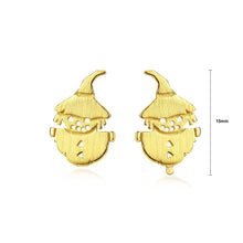 Load image into Gallery viewer, 925 Sterling Silver Plated Gold Fashion Creative Scarecrow Stud Earrings