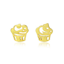 Load image into Gallery viewer, 925 Sterling Silver Plated Gold Fashion Sweet Ice Cream Asymmetric Stud Earrings