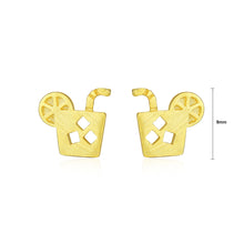 Load image into Gallery viewer, 925 Sterling Silver Plated Gold Fashion Cute Summer Drink Stud Earrings