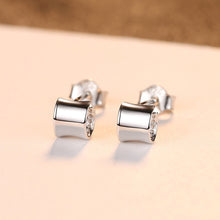 Load image into Gallery viewer, 925 Sterling Silver Simple Fashion Geometric Cylindrical Cubic Zirconia Stud Earrings