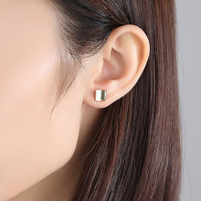 Load image into Gallery viewer, 925 Sterling Silver Plated Gold Simple Fashion Geometric Square Stud Earrings