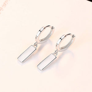 925 Sterling Silver Simple Fashion Geometric Rectangular Stud Earrings