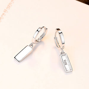 925 Sterling Silver Simple Fashion Geometric Rectangular Stud Earrings