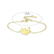 Load image into Gallery viewer, 925 Sterling Silver Plated Gold Fashion Elegant Swan Bracelet