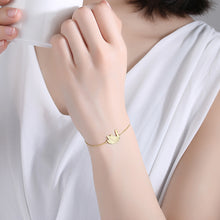 Load image into Gallery viewer, 925 Sterling Silver Plated Gold Fashion Elegant Swan Bracelet