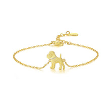 Load image into Gallery viewer, 925 Sterling Silver Plated Gold Simple Cute Puppy Bracelet with Cubic Zirconia