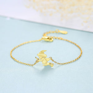 925 Sterling Silver Plated Gold Simple Creative Witch Bracelet