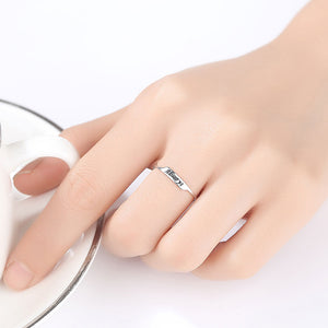 925 Sterling Silver Simple Fashion ALWAYS Geometric Adjustable Open Ring