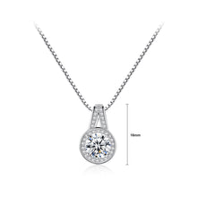 Load image into Gallery viewer, 925 Sterling Silver Elegant Simple Geometric Round Cubic Zirconia Pendant with Necklace