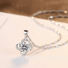 Load image into Gallery viewer, 925 Sterling Silver Fashion and Elegant Four-leaf Clover Pendant with Cubic Zirconia and Necklace