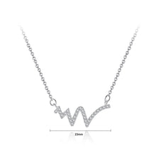 Load image into Gallery viewer, 925 Sterling Silver Simple Fashion Geometric Corrugated Necklace with Cubic Zirconia