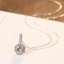 Load image into Gallery viewer, 925 Sterling Silver Simple and Fashion Geometric Pendant with Cubic Zirconia and Necklace