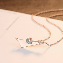 Load image into Gallery viewer, 925 Sterling Silver Plated Rose Gold Simple Fashion Geometric Flower Necklace with Cubic Zirconia