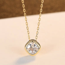 Load image into Gallery viewer, 925 Sterling Silver Plated Gold Simple Fashion Geometric Diamond Cubic Zirconia Pendant with Necklace