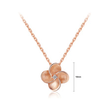 Load image into Gallery viewer, 925 Sterling Silver Plated Rose Gold Simple and Elegant Flower Pendant with Cubic Zirconia and Necklace