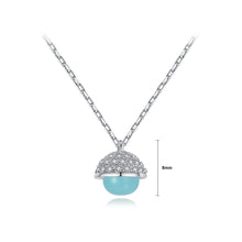Load image into Gallery viewer, 925 Sterling Silver Fashion and Elegant Geometric Green Crystal Pendant with Cubic Zirconia and Necklace