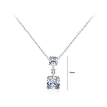 Load image into Gallery viewer, 925 Sterling Silver Simple Fashion Geometric Square Cubic Zirconia Pendant with Necklace