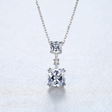 Load image into Gallery viewer, 925 Sterling Silver Simple Fashion Geometric Square Cubic Zirconia Pendant with Necklace