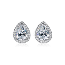 Load image into Gallery viewer, 925 Sterling Silver Elegant Fashion Water Drop-shaped Cubic Zirconia Stud Earrings