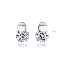 Load image into Gallery viewer, 925 Sterling Silver Fashion Simple Geometric Round Cubic Zirconia Stud Earrings