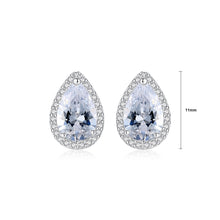 Load image into Gallery viewer, 925 Sterling Silver Fashion and Elegant Water Drop-shaped Stud Earrings with Cubic Zirconia