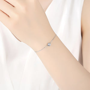 925 Sterling Silver Fashion Simple Geometric Cubic Zirconia Bracelet