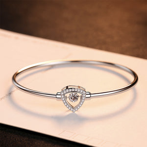 925 Sterling Silver Fashion and Elegant Geometric Triangle Bangle with Cubic Zirconia