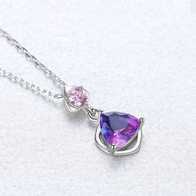 Load image into Gallery viewer, 925 Sterling Silver Fashion Simple Geometric Triangle Color Imitation Gemstone Pendant with Necklace