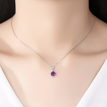 Load image into Gallery viewer, 925 Sterling Silver Fashion Simple Geometric Triangle Color Imitation Gemstone Pendant with Necklace
