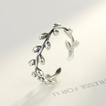 Load image into Gallery viewer, 925 Sterling Silver Fashion Elegant Leaf Adjustable Open Ring