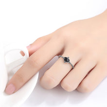Load image into Gallery viewer, 925 Sterling Silver Simple Fashion Geometric Oval Obsidian Adjustable Open Ring